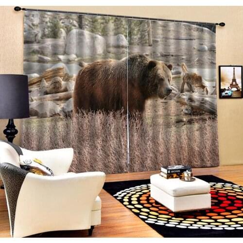 Animal curtains for boy room Curtain office Bedroom 3D Window Curtain Luxury living room decorate Cortina