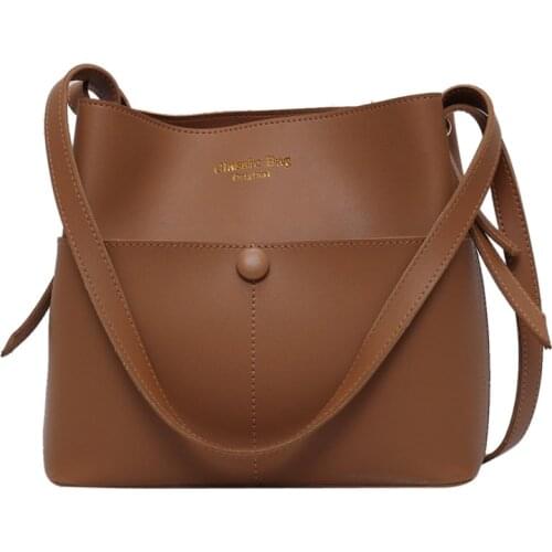 NEWDISCVRY Casaul Buckets Bag Women Designer Shoulder Luxury Soft PU Leather Crossbody Bag Large Capacity Tote Ladies Big Purses