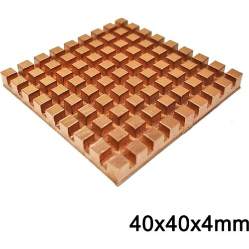 Pure Copper Heat Sink Adhesive Back Cooling For VGA DDR MOS GPU IC Chipset Radiator Cooler Heatsink 40x40x4mm