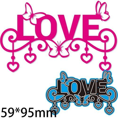 Cutting Dies Letter LOVE Stencil Craft for Scrapbook Stamps Dies Embossing Paper Gift Card 59*95mm