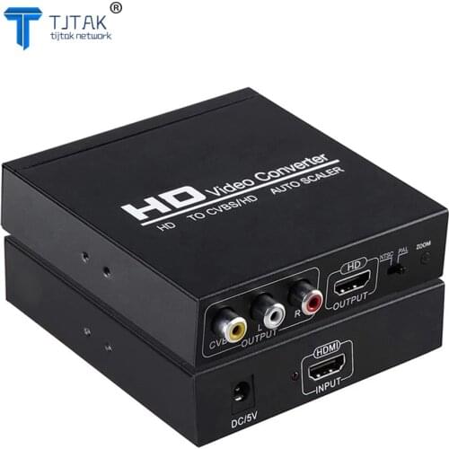 High Quality HD TO CVBS AV Hdmi-compatible AUTO SCALER NTSC PAL Video Converter for VHS VCR Computer DVD Laptop PC To TV Monitor