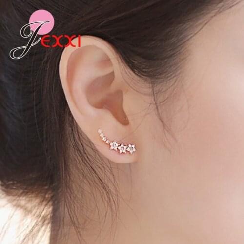 Exquisite Women Stud Earrings Flower Shape Exquisite Craft 925 Sterling Silver Daily Wear For Girls Pretty Gifts For Female