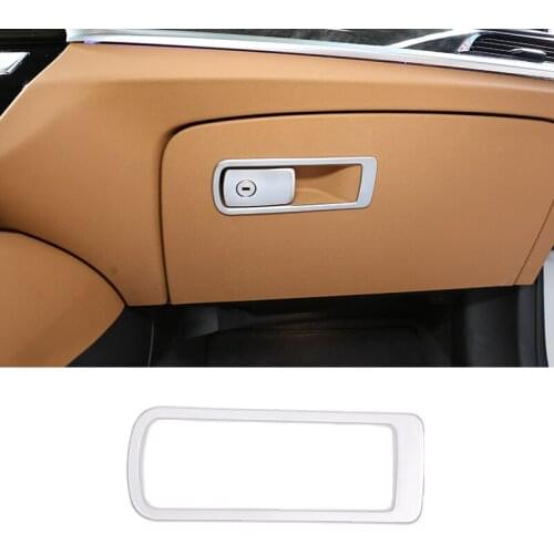 1 Pcs ABS Chrome Car Copilot Glove Box Handle Frame Decoration Trim For BMW 5 Series G30 2018 2019 Car Accessories