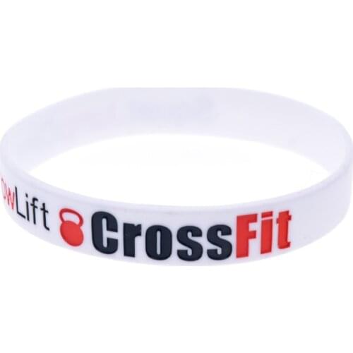 OBH 1PC Squat Jump Climb Crossfit Silicone Wristband 1/2 Inch Wide Black