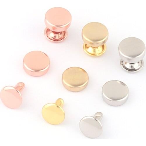 10mm Rose Gold Double Cap Rivet Metal Button Round Rapid Rivet Studs for Webbing Purse Bag Handbag Shoes Belts Leather Craft DIY