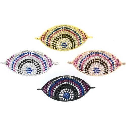 10pcs Necklace Bracelet Micro Pave CZ Crystal Pendants Connectors Gold Color Metal Boho Connectors For Jewelry Making