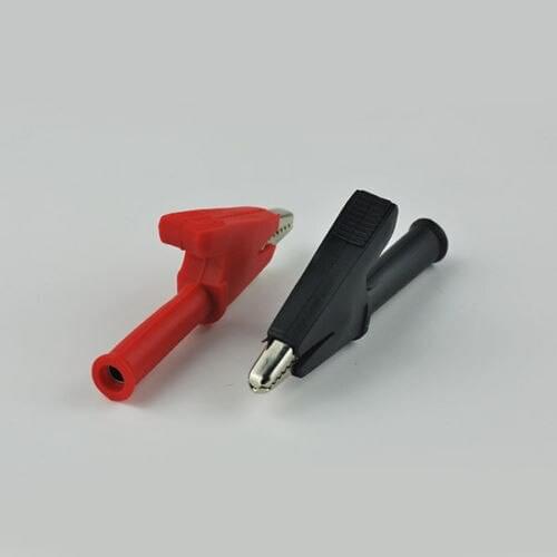 NEW 2Set 1000V 30A Copper Alligator Test Clip with Sheath 4mm Jack 10mm Opening