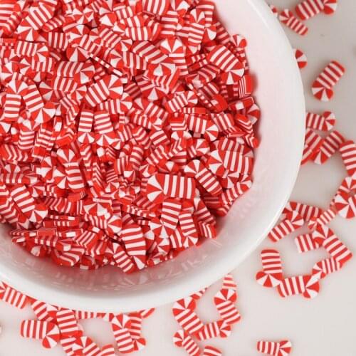 20g/lots Christmas Red Socks Claus Polymer Clay Slices for DIY Crafts 5mm Plastic Klei Mud Particles Animal Clays