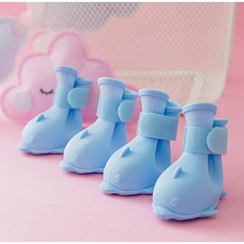 4PC/Set Pet Dog Rain Shoes Cute Design Anti Slip Waterproof Puppy Boots For Small Medium Large Dogs Chihuahua Husky S-L