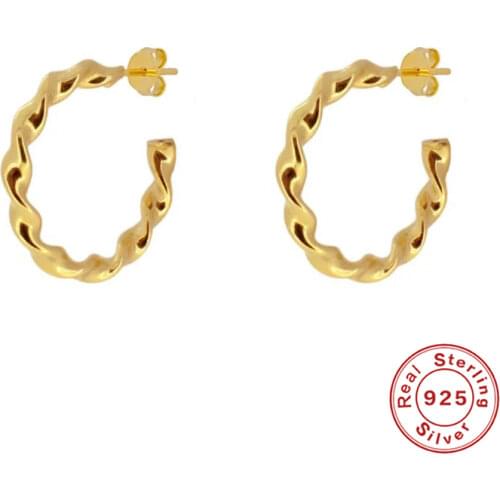 CANNER 925 Sterling Silver French Simple Design Stud Earrings For Women Popular Fashion Big Circle Earring Jewelry Pendientes