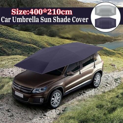 Outdoor Car Sunshade Tent Picnic Heat Insulation Awning Umbrella Vehicle Windproof Buttons Oxford Cloth Sun Shade Auto