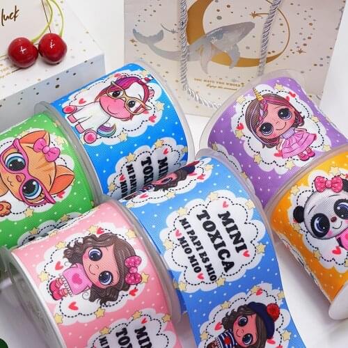 Free shipping 3 inch 4th of July Cartoon Printed Grosgrain Ribbon Craft Suppliers 52303
