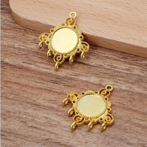 SIXTY TOWFISH 10 Pieces DIY Jewelry Accessories Material Alloy Porous Alloy With 12 mm Tray