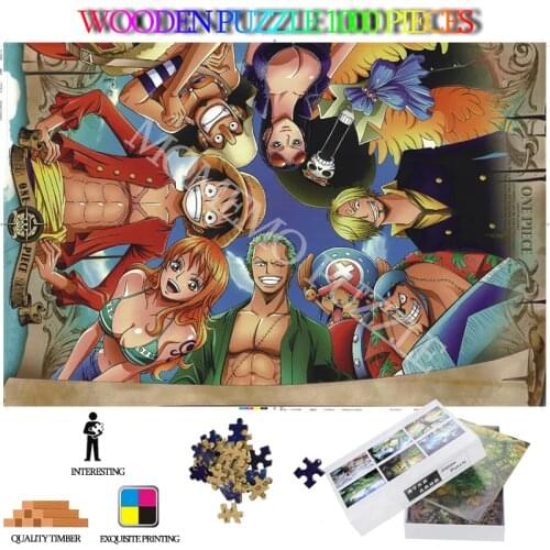 ONE PIECE Adult Wooden jigsaw Puzzle 1000 pieces High Definition Cartoon Anime jigsaw Puzzles Entertainment Toys kids nice gifts