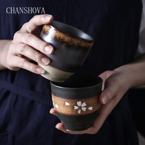 CHANSHOVA Traditional retro style 200ml Personality brief Ceramic Teacup China Porcelain Small and Large Coffee cup H067