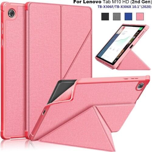 For Lenovo Tab M10 HD 2nd Gen 10.1 inch TB-X306X TB-X306F Tablet Case, Standing Origami Slim Lightweight Shell Protective Cover