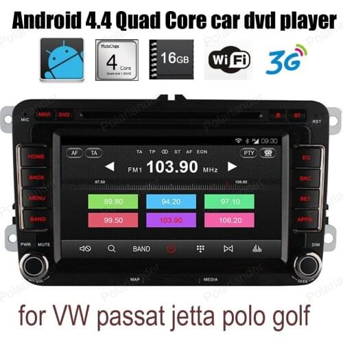 For V/W p/assat j/etta p/olo g/olf Android4.4 Car DVD CD Quad Core radio support wifi 3G BT GPS DAB+ DVR TPMS DTV OBDII