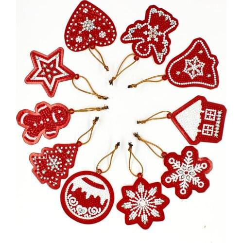 Dpsupr 5d Diy Diamond Painting Christmas Ornaments Diamond Mosaic Crystal Shiny Beads Christmas Tree Decoration For Home GS01