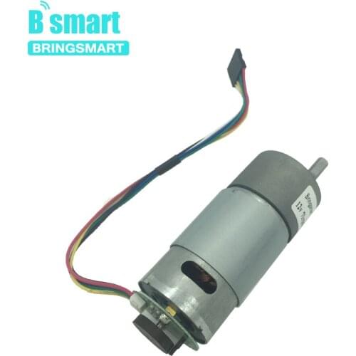 Bringsmart JGB37-555B Gear Motor DC 12V Electric Motor Measuring Geared Motor DC Mini Motor with Encoding Board for DIY