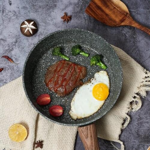 Deep large flat-bottomed frying pan noodle cooking soup non-stick cookware General Use for Gas and Induction Cooker korean