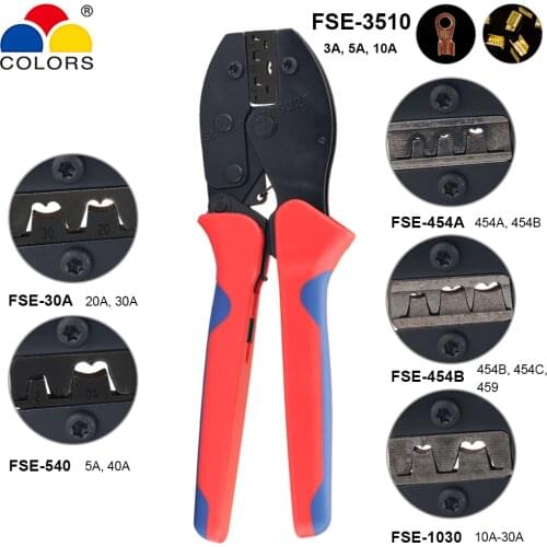 Cable Lugs Crimping Pliers 3A 5A 10A 20A 30A 459 454A 454B Splice Naked Open Bare Terminals Ratchet Crimper Jaw Kits Hand Tools