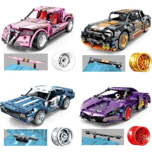 KAZI KY1028-1031 Mechanical Engineering Building Blocks Pull Back Racing Car Model Assembly Toys For Children Boy Gift