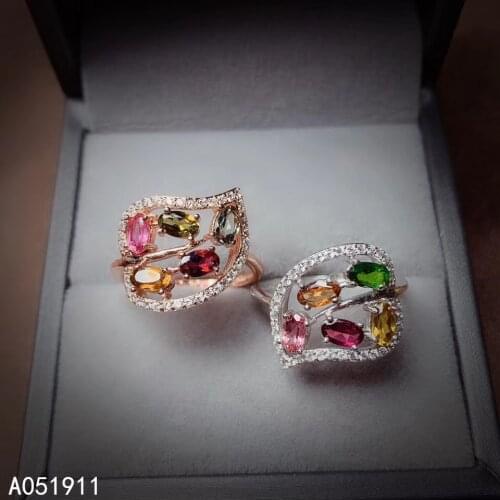 KJJEAXCMY fine jewelry natural Tourmaline 925 sterling silver new women ring support test classic