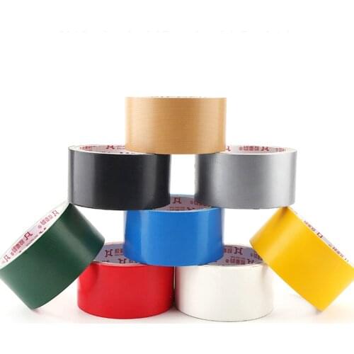 Color Cloth Base Tape 3/4.5/6cm 10/20m Cloth Duct Tape Floor Carpet Waterproof Tape Viscosity Adhesive Stickers Multicolor Decor