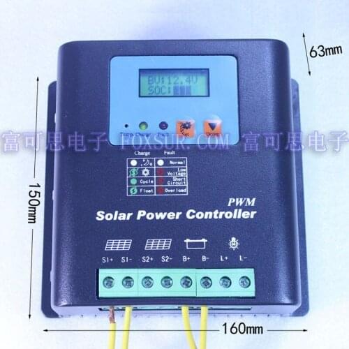 Charge Controller 40A 12V PWM Solar Panel with LED indicate the batttery Capacity Off Grid PV Controller Solar Aluminum housing
