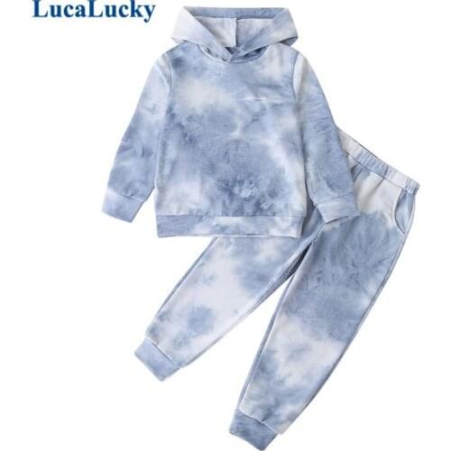 LucaLucky New 2021 Baby Girls Fashion Kids Outfit Children Clothing Sets 2 Pcs Hooded Jackets & Pants Girls Track Suits Age 2-8Y