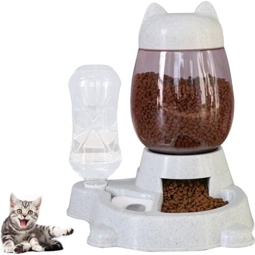 2.2L Pet Dog Cat Bowl Automatic Feeder Bowl 528ml Drinking Bottle Water Fountain Food Feeding Container Supplies Cat Accessories