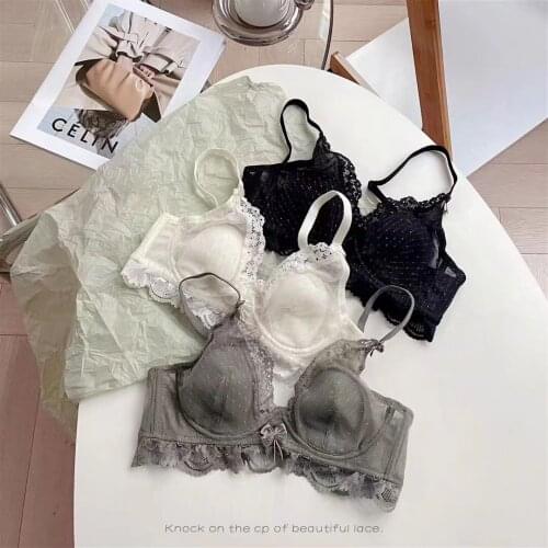 Fashion Sexy Bra set Womens push up Lace Underwear Panties Thin Cotton breathable Bralette Jacquard Sexy Lingerie Panties