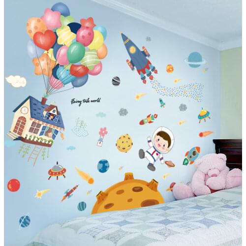 Cartoon Balloons Wall Stickers DIY Tree Monkeys Wall Decals for Kids Rooms Baby Bedroom Nursery Decoration