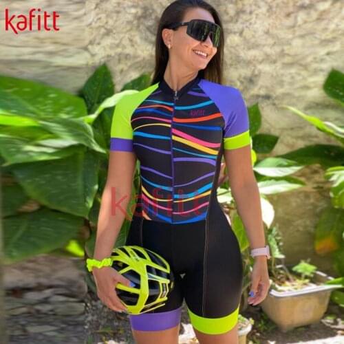 Kafeets New Professional Womens Triathlon Sportswear Summer Breathable Cycling Jersey Short-sleeved Cycling Team Uniform Suit
