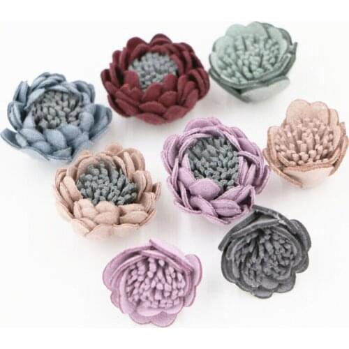 New Arrival 30PCS Assorted Color Wool Felt DIY jewelry Flower Crafts handmade Girls Hair Elastic Band Headband Decor