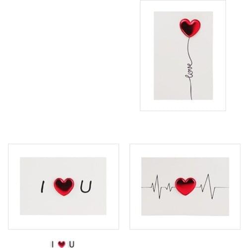 Valentines day heart-shape LOVE stereo greeting card Heartbeat design card