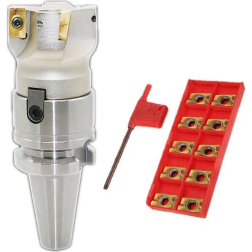1set BT30 FMB22 45L toolholder chuck+400R 50 22 4T face mill cutter+10pcs APMT1604 carbide inserts for CNC lathe machine milling