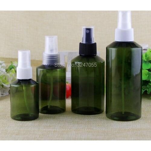 50ml100ml150ml200ml 10/30/50pcs Empty Plastic Cosmetic Spray Container, Olive Green PET Plastic Cosmetic Toner Refillable Bottle