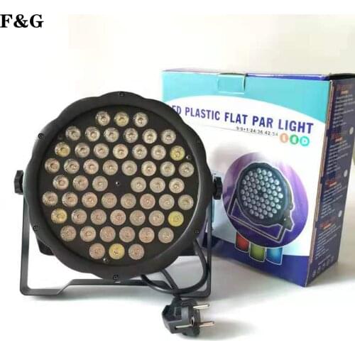 LED Flat Par 54x3W RGB Color Lighting Strobe DMX 512 Stage Effect Light For Dj Disco Party Wedding Bar Stage Party TV