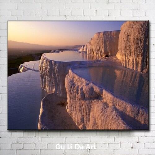 Turkey pamukkale hot springs landscape canvas printings oil painting printed on canvas home wall art decoration pictures