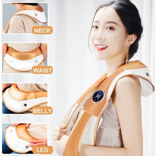 U Shape Electric Roller Shawl Massager for Back Neck Shoulder Body Health Care Relaxation Infrared Heat Kneading Massage Pillow