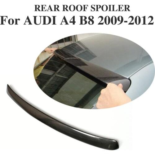 Carbon Fiber Rear Roof Spoiler Lip Wing Sticker For Audi A4 B8 Non-Sline 2009-2012 Car Tuning Parts