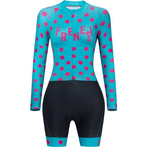 2021 Frenesi Cycling Skinsuit Women Long Sleeve Bicycle Sport Uniform Maillot Ciclismo Hombre Bike Jumpsuit Triathlon Bodysuit