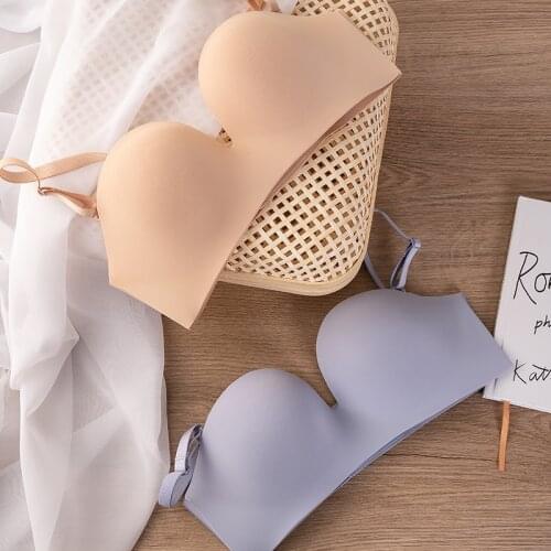 Wriufred Simple and glossy side support bralette adjustment type breathable soft deep V lingerie detachable shoulder strap bra