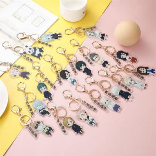 Jujutsu Kaisen Keychain Cartoon Figure Yuji Itadori Kugisaki Nobara Fashion Anime Acrylic Pendent Key Ring Jewelry