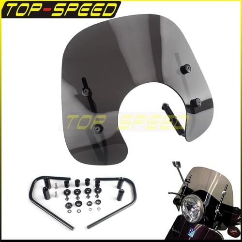 Motorcycle Front Windshield Smoke Windscreen Wind Deflector Cover For Vespa GTS 250 300 Piaggio Scooter 2019-2021 GTS250 GTS300