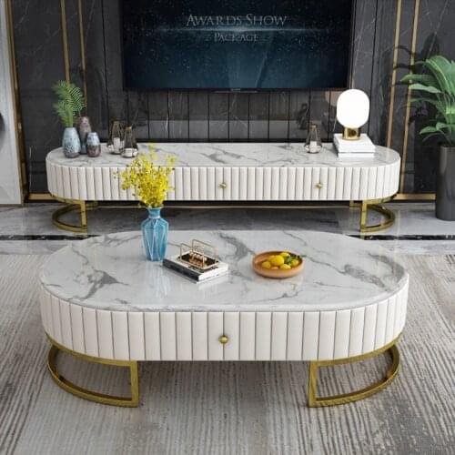 1.2-1.6meter length stone coffeeTable white or black color