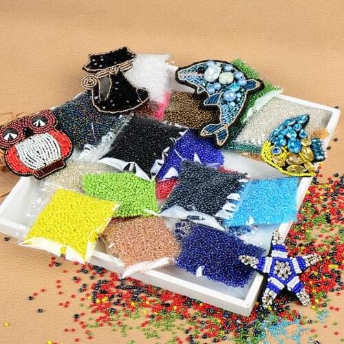 1 bag Glass rice beads crafts mixed 2mm perforated art jewelry making craft materials