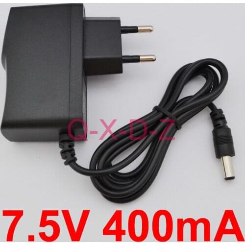 1PCS 7.5V 400mA New AC 100V-240V Converter Adapter DC 7.5V 0.4A 400mA Power Supply EU Plug DC 5.5mm x 2.1mm