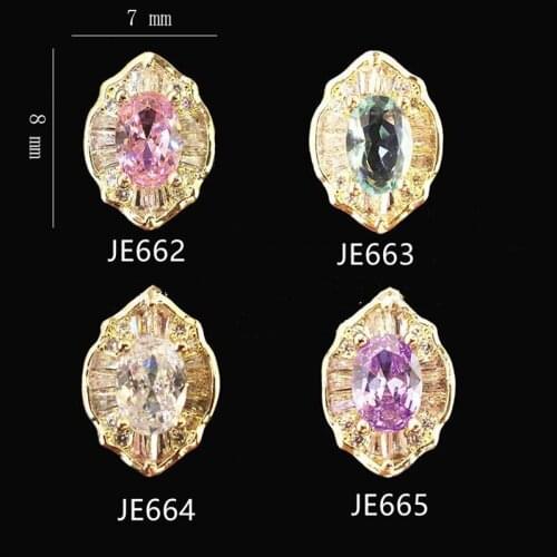 1pc Korea Japanese Style Nail Art Zircon Accessories 8X7mm Czech Stones For Nails Design Manicure Jewelry Charms Decorations 50